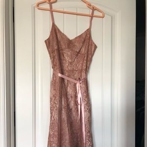 Pink and gold lace dress
